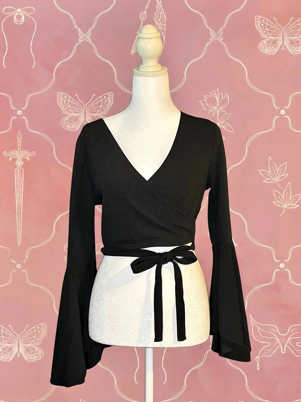 Wrap Bell Sleeve Top
